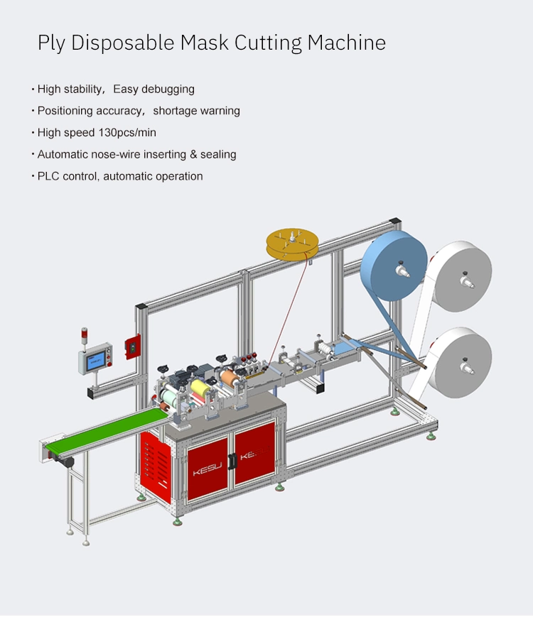 Medical Mask Production Line Auto Flat Nonwoven Face Mask Making Machine